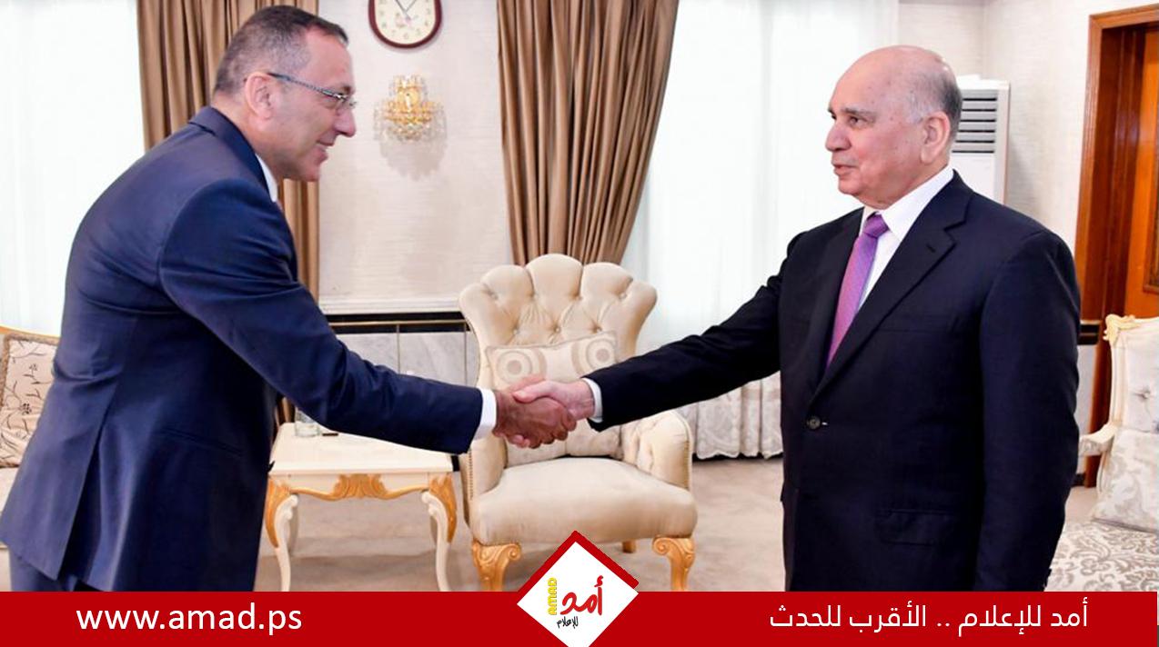 السفير الرويضي يسلم نسخة من أوراق اعتماده لوزير الخارجية العراقي سفيراً لدولة فلسطين