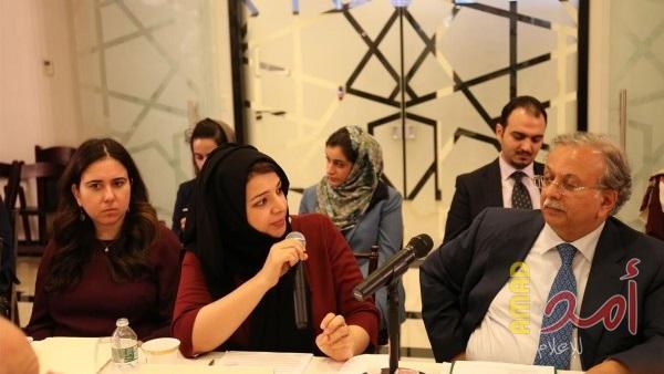 ريم بنت إبراهيم الهاشمي وزيرة الدولة الإماراتية والسفير السعودي عبد الله المعلمي