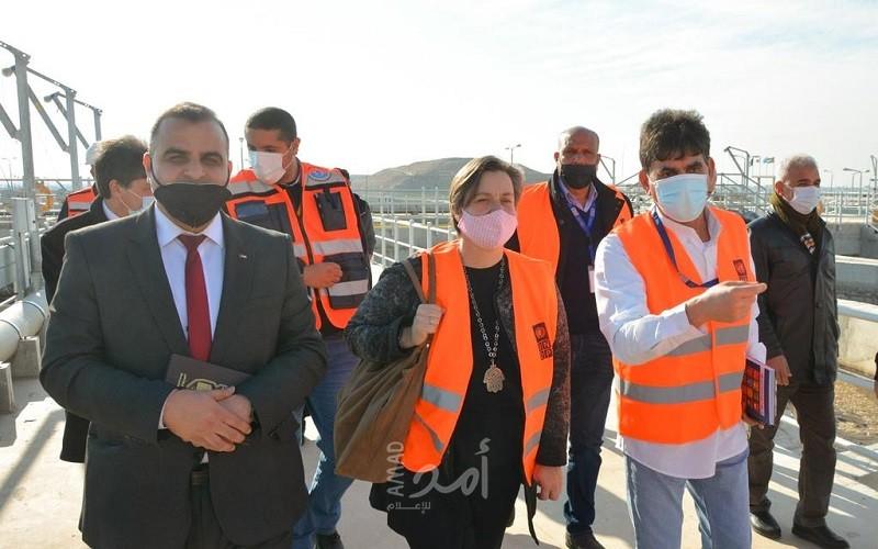 وفد UNDP يتفقد محطة معالجة مياه الصرف الصحي بخان يونس جنوب قطاع غزة