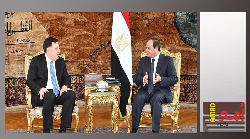 السيسي خلال لقائه السراج: الاتفاق السياسي حجر زاوية لعودة الاستقرار إلى ليبيا