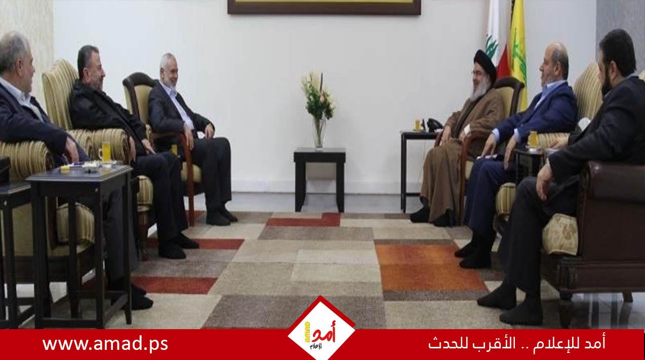 في ظل التوترات.. وفد حماس برئاسة هنية يلتقي الأمين العام لحزب الله حسن نصر الله