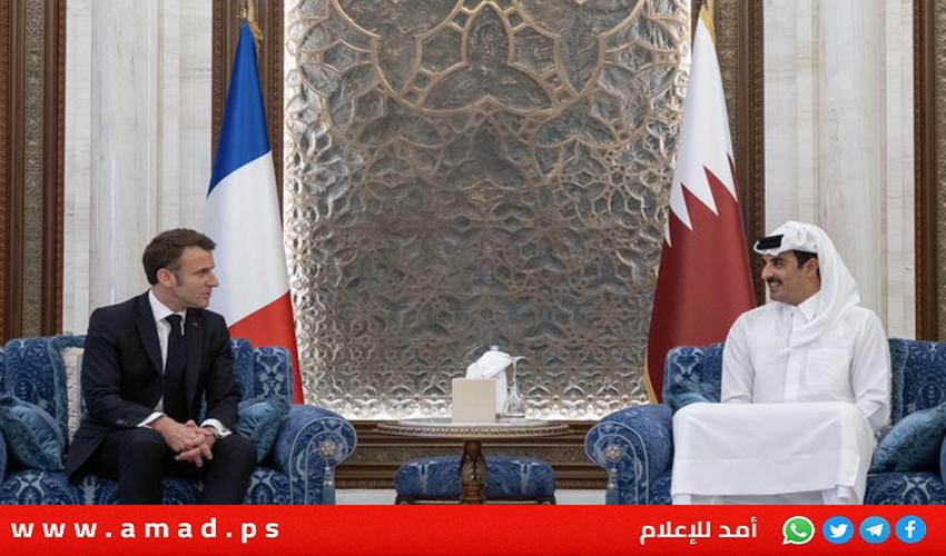 خلال لقاء ماكرون..أمير قطر: لابد من استعادة الهدنة وحماية المدنيين في غزة