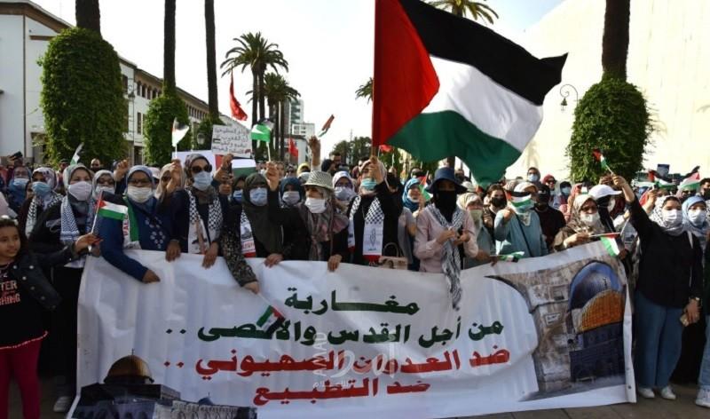 احتجاجات في (36) مدينة مغربية: "الشعب يريد إسقاط التطبيع”