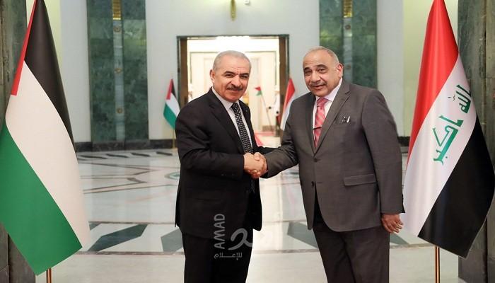 أشتية وعبد المهدي يبحثان آفاق التعاون الاقتصادي والاستثماري بين العراق وفلسطين
