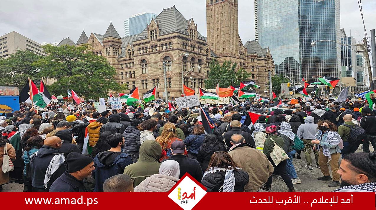 الآلاف يتظاهرون في كندا تنديداً بالحرب على غزة ودعماً لفلسطين 