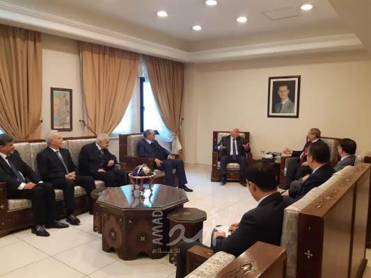دمشق: وفد منظمة التحرير يلتقي نائب وزير الخارجية السوري د. فيصل المقداد