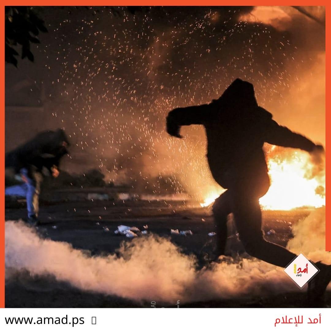 إصابات بالاختناق خلال مواجهات على مدخل برقة