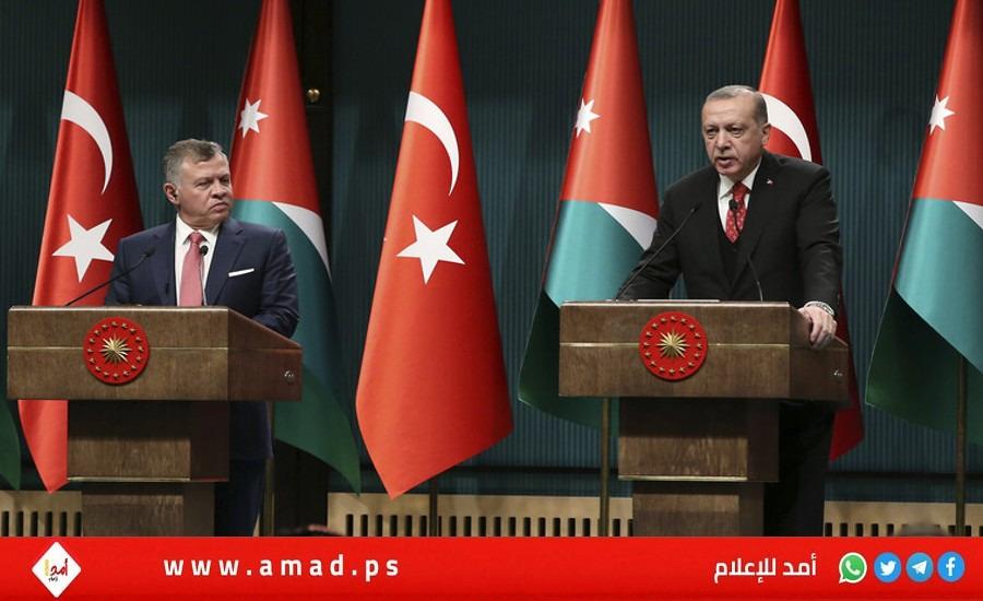 الملك عبد الله وأردوغان يبحثان الأوضاع بمدينة القدس والمسجد الأقصى