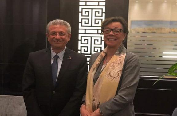 البرغوثي يطلع وزيرة الشؤون الخارجية السويدية على مخاطر الاعتداءات الاسرائيلية