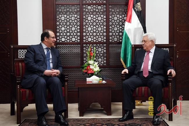 الرئيس عباس يستقبل اللواء عباس رئيس جهاز المخابرات المصري