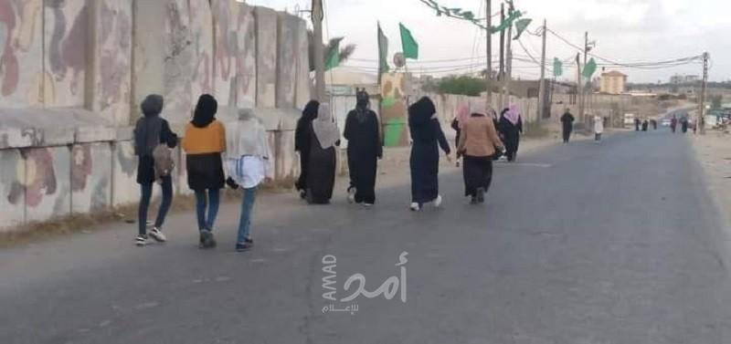 سيدات يطلقن مبادرة "رياضية المشي" لمسافات طويلة وسط قطاع غزة- صور