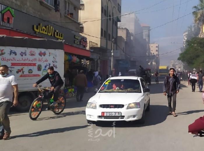 اندلاع حريق في منزل لعائلة "التعبان" وسط قطاع غزة