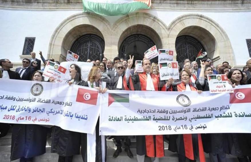 بالصور.. قضاة ومحامون في تونس يطالبون البرلمان بتجريم التطبيع مع إسرائيل