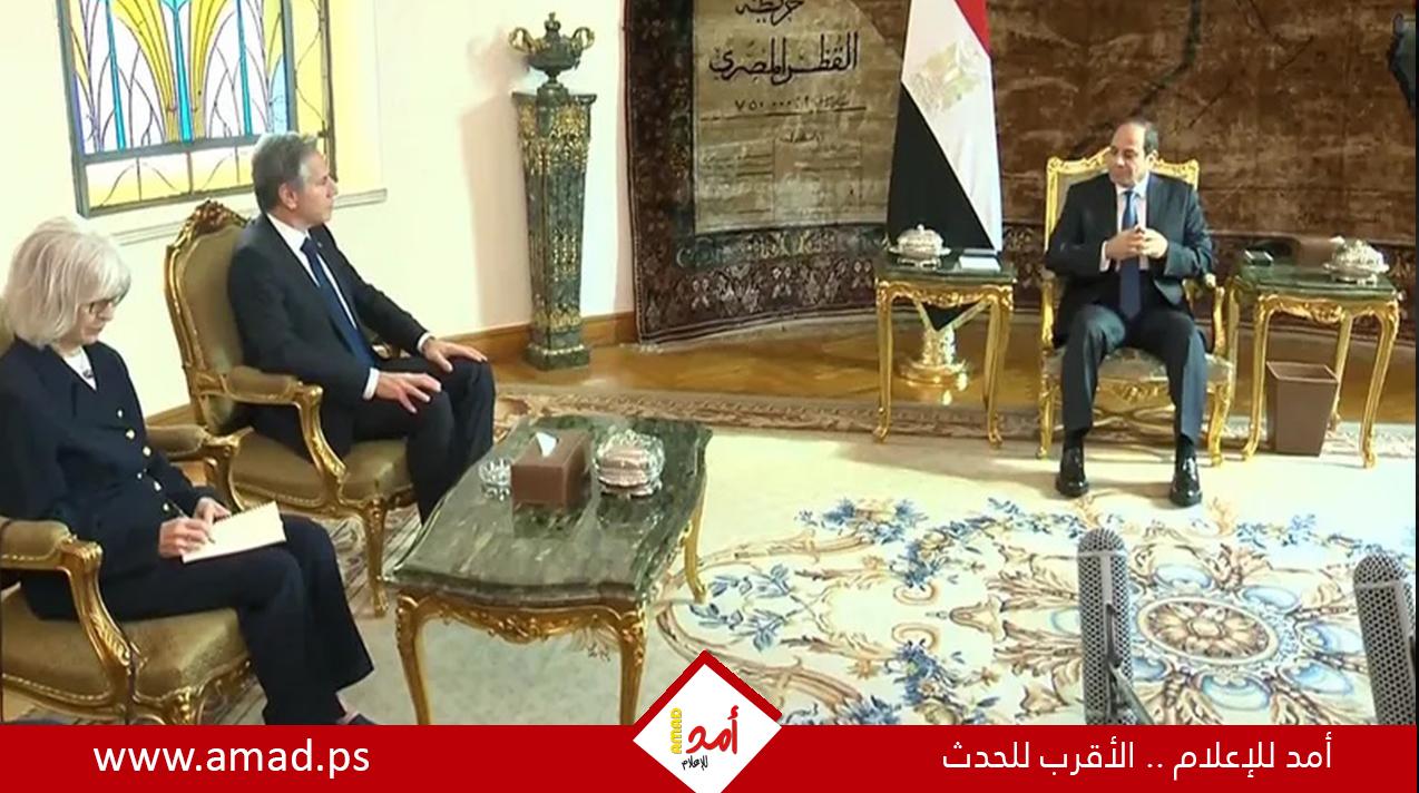 الرئيس المصري يلتقي بلينكن لبحث الأوضاع في المنطقة