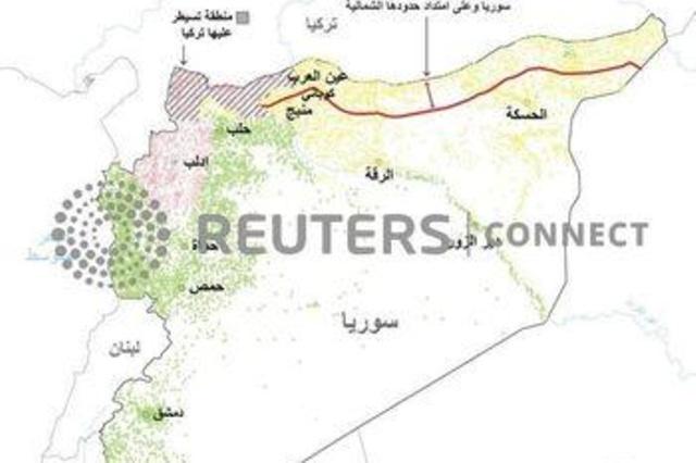خريطة توضح خطط تركيا في شمال شرق سوريا