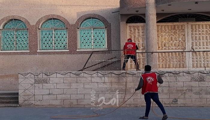حملة تعقيم وإرشاد واسعة للديمقراطية بالشجاعية والمغراقة للوقاية من كورونا