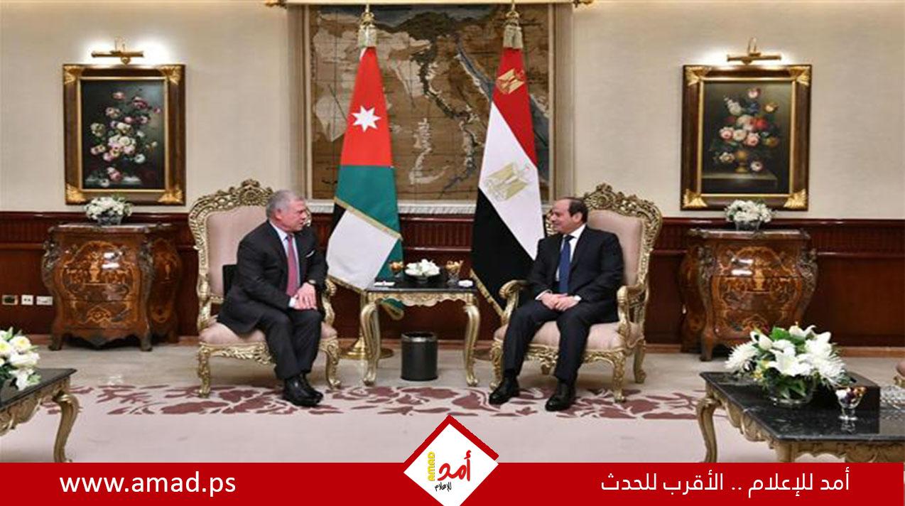 السيسي والملك الأردني يتباحثان الوضع الفلسطيني وجهود وقف دائم لإطلاق النار في غزة