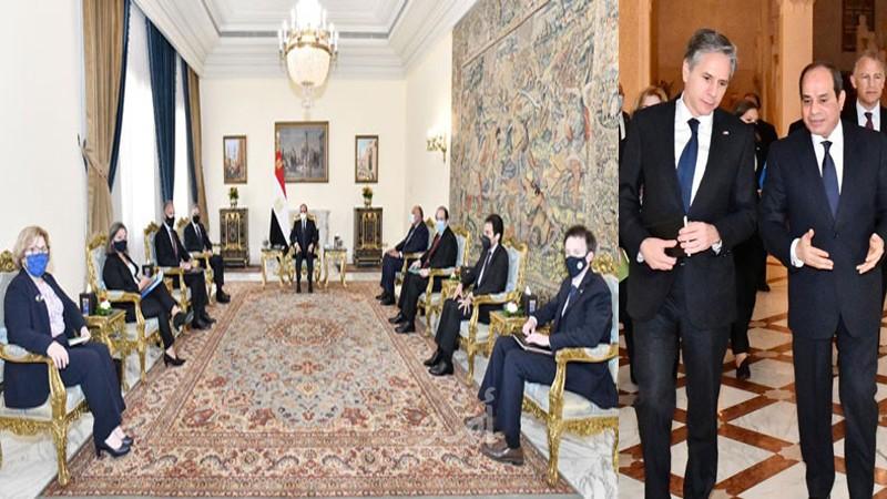 السيسي يؤكد لـ بلينكن موقف مصر الثابت بالتوصل لحل يضمن حقوق الفلسطينيين
