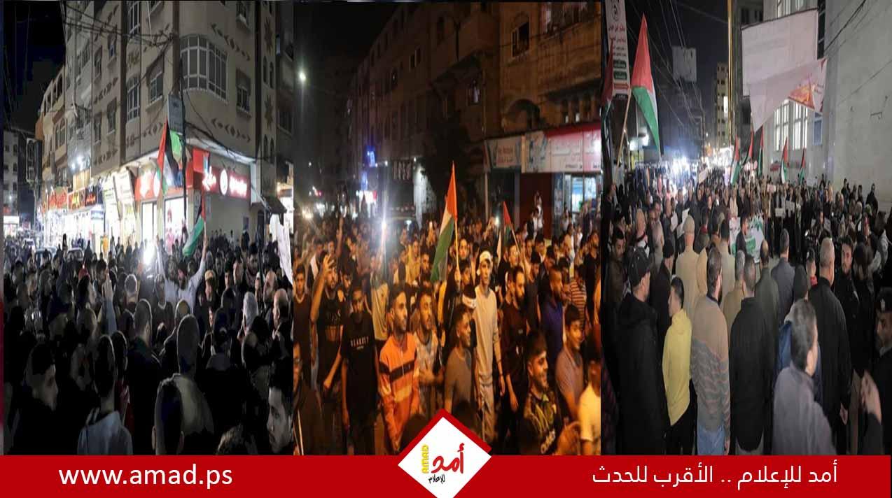 الآلاف يشاركون في مسيرات جماهيرية في غزة تنديدا بمجزة جنين