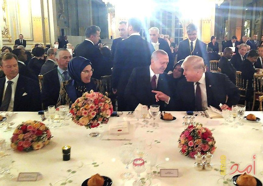 في أول لقاء بعد إطلاق سرح القس..حديث "لطيف" بين ترامب وأردوغان خلال عشاء فرنسي