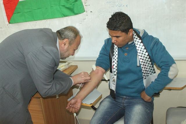 كفاح الطلبة الفلسطيني يواصل حملته " ساهم " للتبرع بالدم في جامعات قطاع غزة