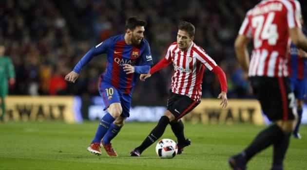 بالفيديو ميسي يقود برشلونة لربع نهائي الكأس بفوز صعب على بلباو في الفوز الأول بعام 2017