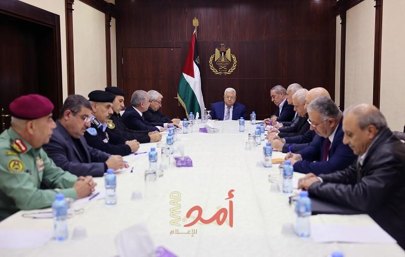 خلال لقاء قادة الأمن..الرئيس عباس يدعو  الى ضرورة تطبيق سيادة القانون وتوفير الأمن