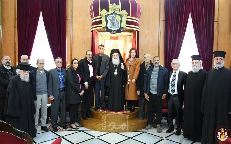البطريرك ثيوفيلوس الثالث يستقبل وفداً مقدسياً تتقدمه الهيئة الاسلامية المسيحية لنصرة القدس والمقدسات