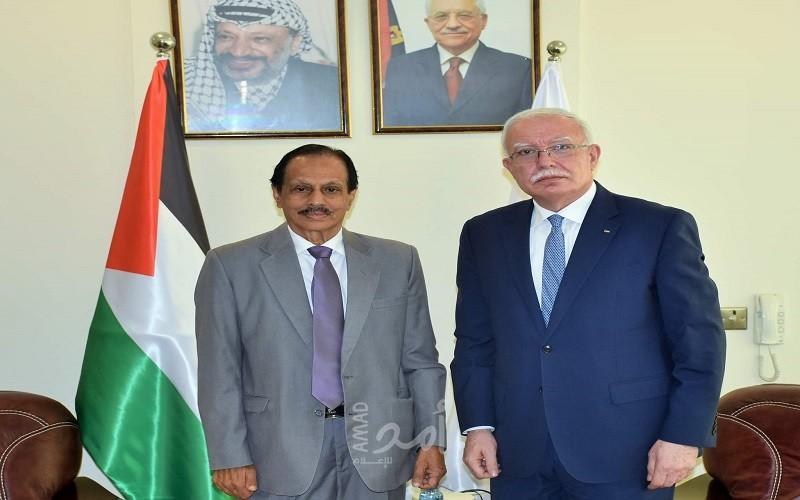 المالكي يلتقي سفير جمهورية سيرلانكا لدى دولة فلسطين