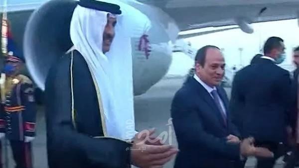 أمير قطر يصل القاهرة في زيارة رسمية للقاء الرئيس السيسي - فيديو