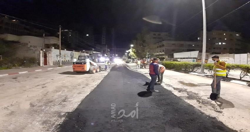 بلدية غزة تنجز صيانة مفترق "ضبيط" غرب القطاع