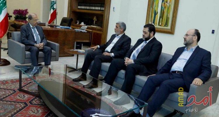 وفد من حماس  يلتقي  رئيس الجمهورية اللبنانية ويطلعه على مستجدات القضية الفلسطينية