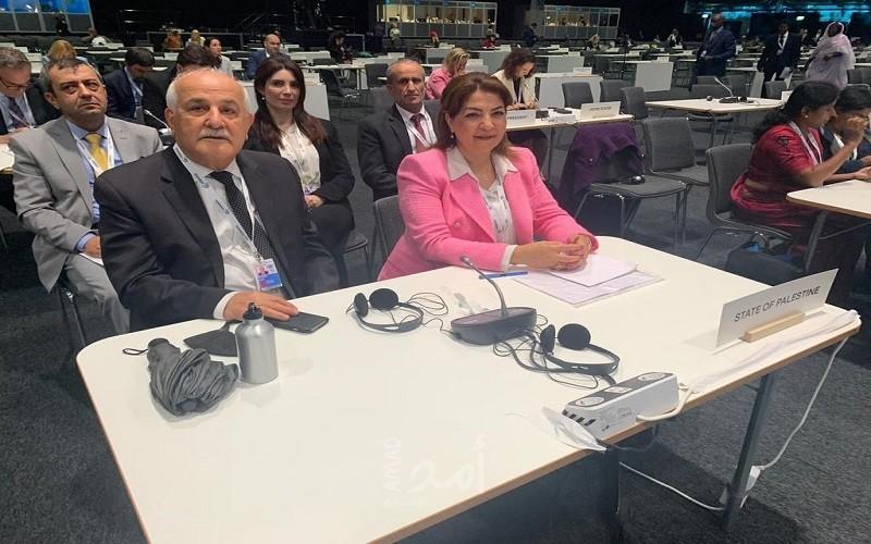 التميمي تطالب العالم مواجهة التحديات البيئية والاحتلال الإسرائيلي