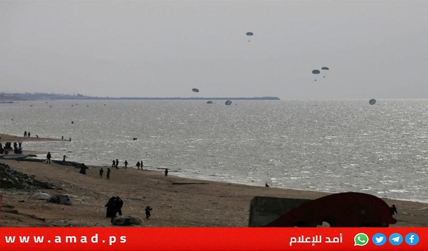 استشهاد عدد من المواطنين جراء سقوط مظلات مساعدات انسانية على شمال غزة