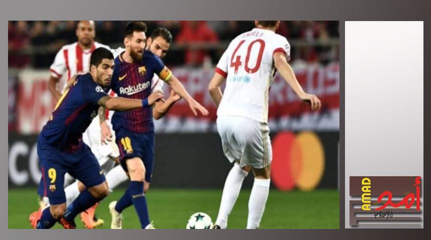 برشلونة يسقط في فخ التعادل أمام أولمبياكوس بدوري الأبطال