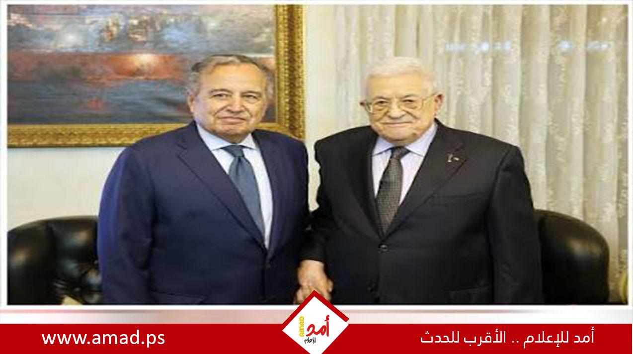 الرئيس عباس يلتقي الأمين العام لجامعة الدول العربية نبيل فهمي