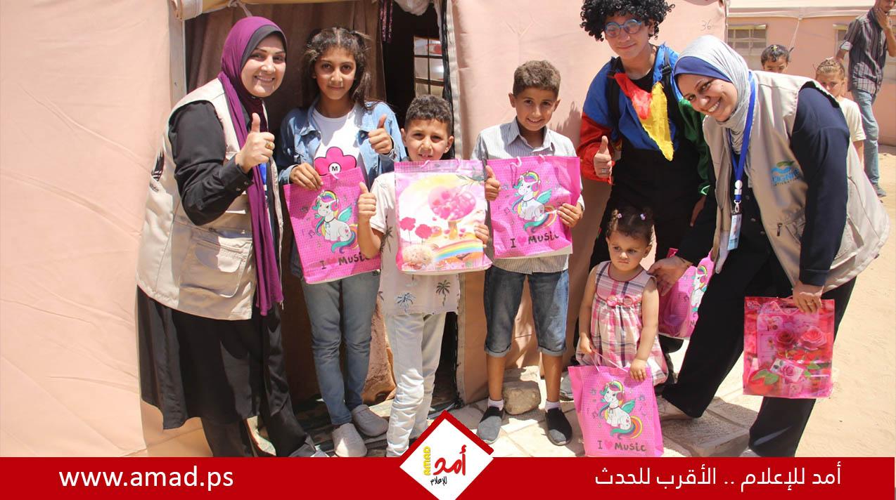 الجمعية الوطنية للتأهيل تنفذ يوماً مفتوحاً لأطفال غزة... فرحة العيد تُزهر في مخيم الإيواء
