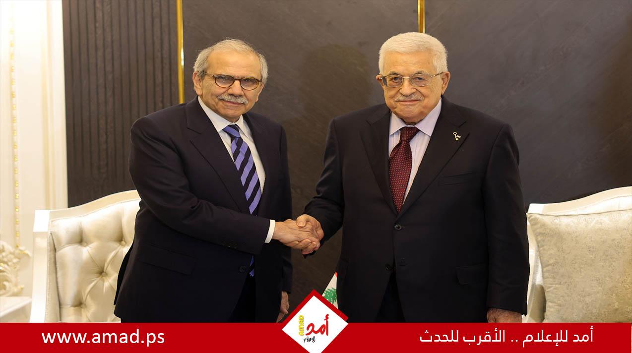 الرئيس عباس يجتمع مع رئيس الوزراء اللبناني