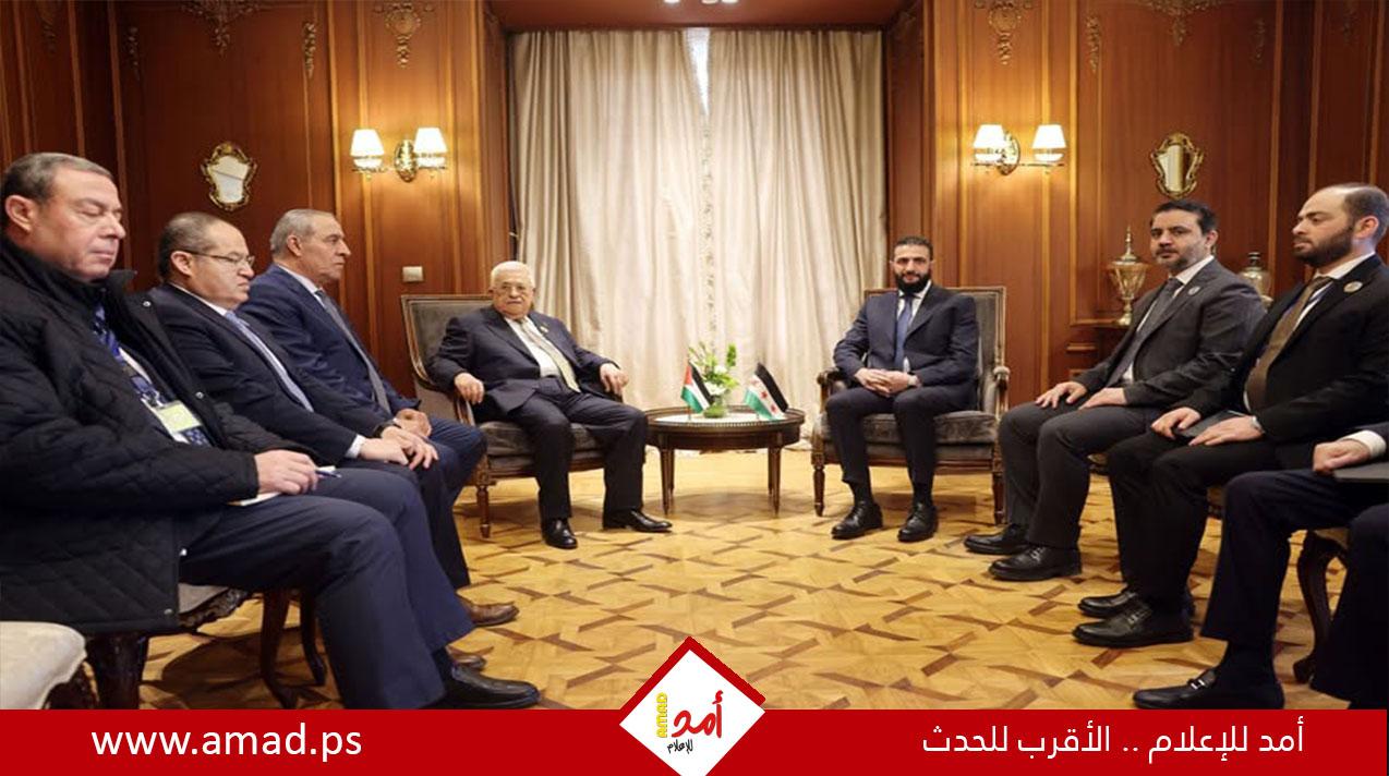 الرئيس عباس يجتمع مع نظيره السوري في القاهرة