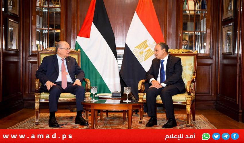 خلال لقاء مصطفى..عبد العاطي: تمكين السلطة الفلسطينية لتولي مهامها في قطاع غزة