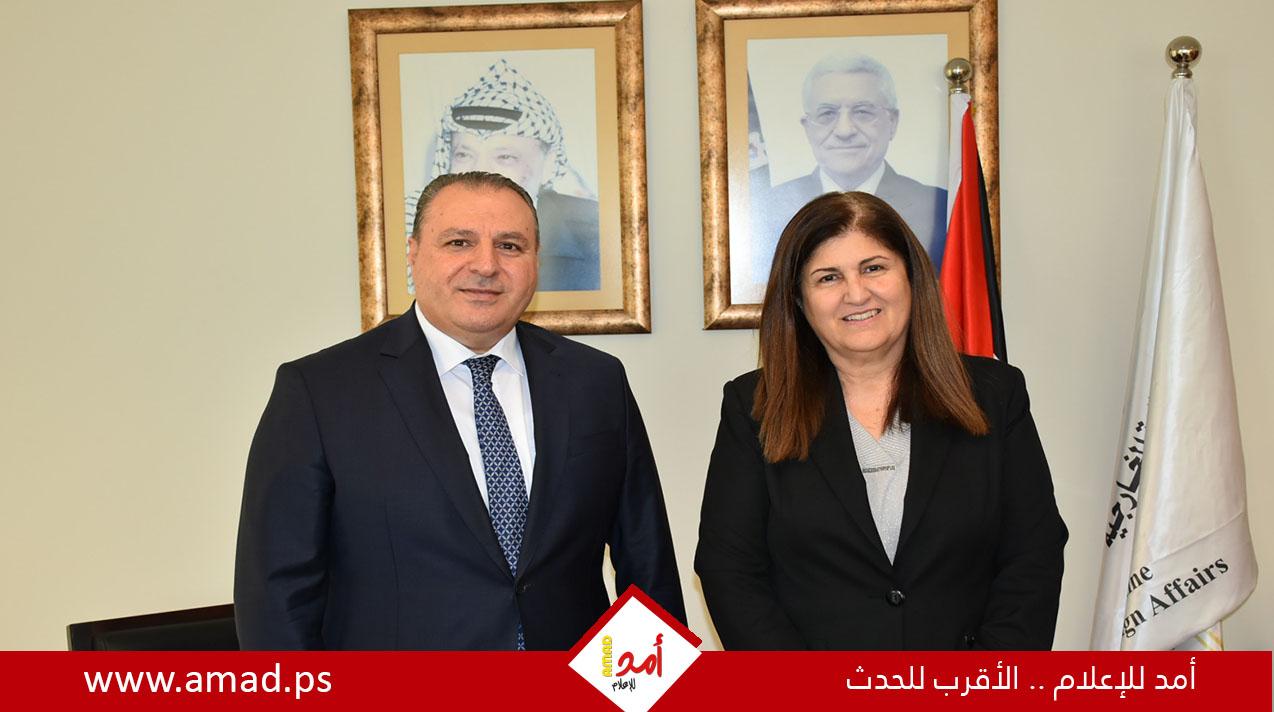 فارسين شاهين تُشيد بالعلاقات الثنائية بين فلسطين والمملكة الأردنية الهاشمية