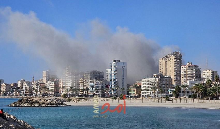 جيش العدو الاحلالي ينفذ تهديده ويشن غارات سلسلة على مدينة صور -فيديو وصور