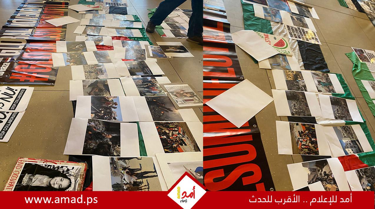 نشطاء ينظمون معرض صور  واعتصام في محطة مترو أمستردام تنديدا بالحرب على غزة - صور