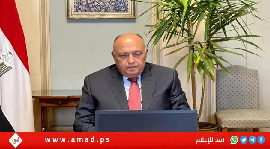 شكري يؤكد ضرورة فتح جميع المعابر البرية بين إسرائيل وقطاع غزة لزيادة تدفق المساعدات