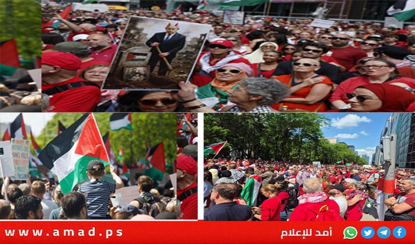 آلاف يتظاهرون في بروكسل ولاهاي تضامنا مع فلسطين وتنديدًا بالعدوان على غزة- صور وفيديو
