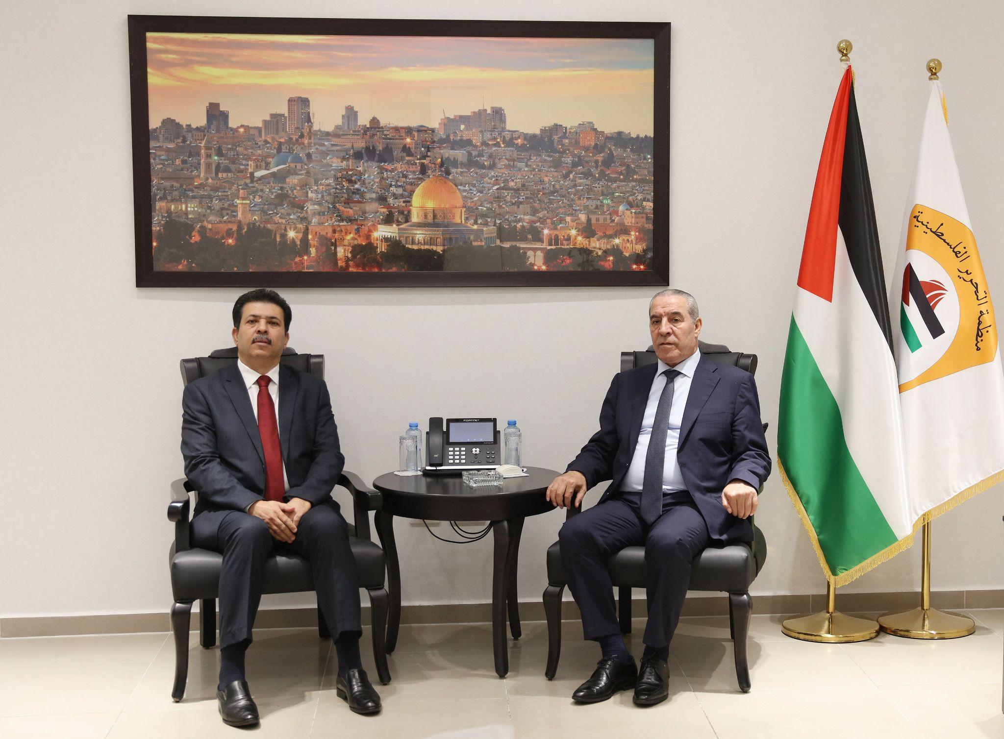 الشيخ يلتقي السفير التونسي لدى فلسطين ويبحثان مستجدات الأوضاع في غزة والضفة الغربية