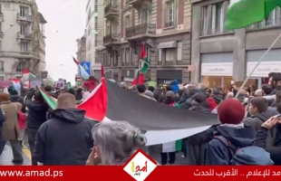 مظاهرة حاشدة في سويسرا تندد بالعدوان الإسرائيلى على غزة - صور