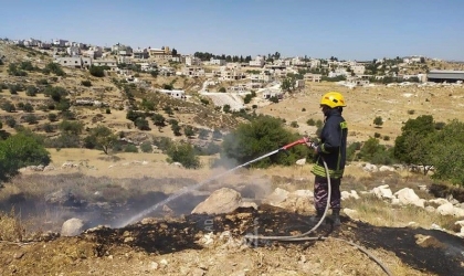 (82) حادث إطفاء وإنقاذ تعاملت معهم طواقم الدفاع المدني في الضفة الغربية
